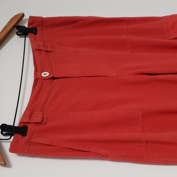 Anthropologie Love Tree orange linen cargo pants joggers - Picture 3 of 16